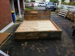 They built this bed for around $150… not bad! Super King Size Pallet Bed Frame Made By The Phoenix Wood Co Pallet Bed Wooden Pallet Bed Super King Bed Frame