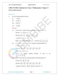 In between any two rational numbers and , there exists another rational number. Ncert Solutions For Class 7 Maths Chapter 9 Rational Numbers Pdf