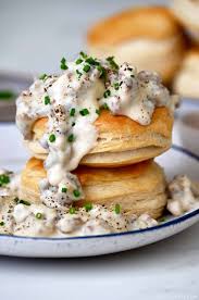 Image result for sausage gravy biscuits