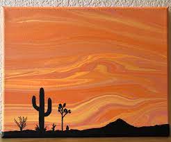 They are so proud of their artwork and all they learned about deserts as we worked on this watercolor technique. Desert Sunset Acrylic Pour Painting