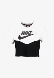 Black And White Nike T Shirt Women S Print T Shirt Black White Zalando Co Uk Print T Shirt Black Shirt Nike Design