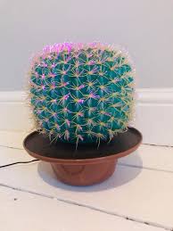 Rare Vintage Retro Cactus Fibre Optic Table Lamp Light Etsy Cactus Light Table Lamp Lighting Vintage Lamps