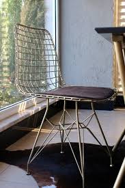 Kumas Dosemeli Gold Tel Sandalye