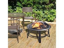 brasero d exterieur jardin acier foyer bois 66cm avec couvercle de protection grille a charbon et tisonnier noir peaktop cu29 en 2020 feu de bois brasero jardin loisir