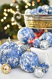 See more ideas about christmas decorations, blue christmas decor, gold christmas decorations. Diy Dollar Store Blue Blue Christmas Decor Silver Christmas Decorations Chinoiserie Ornaments