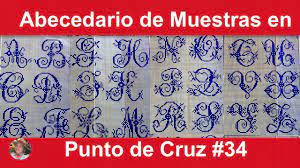 Abecedarios ideal para iniciales en punto de cruz, letra grande mayúsculas en cursiva para poner iniciales a labores del hogar. Abecedario De Muestras En Punto De Cruz 34 Youtube