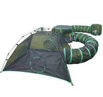 Pawtenda Aire de jeu pour chat 6 en 1 pour l'extérieur, enclos portable,  cage de jeu et parc pour animaux de compagnie, avec 3 tentes et 3 tunnels :  ...