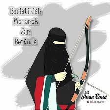  Gambar Kartun Muslimah Bercadar Memanah Gambar Kartun Kartun Gambar