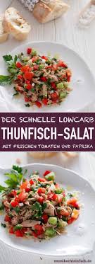 Einfacher Thunfischsalat Mit Tomaten Und Paprika Emmikochteinfach Rezept Thunfischsalat Einfach Kochen Schnelle Salate