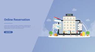 Eine tabelle für die verfügbarkeit und die zweite für die reservierungen der zimmer. Online Hotelbuchung Vektor Abbildung Illustration Von Reservierung 91703983