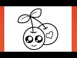 easy drawing how to draw a cute cherries step by step cool drawings pencil sketch youtube cool drawings easy drawings pencil drawings