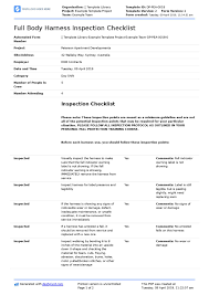 Body harness and lanyard inspection report instructions: Full Body Harness Inspection Checklist Free And Editable