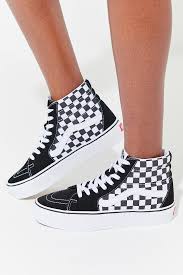 Black And White Checkered High Top Vans Vans Sk8 Hi Platform 2 0 Checkerboard Sneaker Urban Outfitters