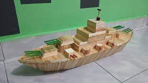 Membuat kerajinan tangan yang hanya menggunakan stik es krim ternyata juga sangat cantik lho, ini bisa dijadikan sebagai hiasan yang unik di dinding rumah kamu atau kamar kamu. Cara Membuat Miniatur Kapal Perang Dari Stik Es Krim Youtube