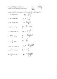 It gives you step by step solutions along with explanations. Solve Literal Equations For A Specified Variable Worksheet Tessshebaylo
