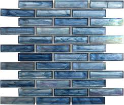 Chevron iridescent glass mosaic tile (0.665 sq. Iridescent Blue Glass Tile Blue Sea Glass Backsplash Tile Oasis Tile