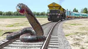 Train vs Anaconda - Stops The Train | BeamNG.Drive | Snake - YouTube