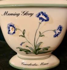 Waverly Williamsburg 2003 Garden Scenes Toothbrush Holder Morning Glory  Floral Bathroom Decor Cottagecore Jar Apothecary Jar W Flowers