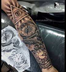 The more detail a small tattoo has, the more likely it can blur as it ages. Art Amazing Illuminati Eye Compass Clock Inner Arm