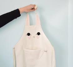 tablier enfant tablier de cuisine lapin blanc yeux etsy bunny face tea shop mom help