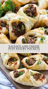 Sausage And Cheese Puff Pastry Pockets Recipe Pastry Pockets Puff Pastry Pockets Cheese Puff Pastry