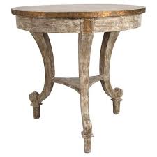 Sayer French Rustic Gilt Cream Wood End Table In 2020 Wood End Tables End Tables Marble Top End Tables