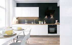 Espacements entre les éléments hauts et bas à ajuster à votre guise. Cuisine Blanche Quelle Couleur Choisir Pour Les Murs