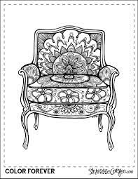 Free printable furniture coloring pages for kids. Free Vintage Chair Coloring Page Download By Stephanie Corfee Drawing Furniture Coloring Pages August Colors