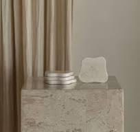 Natural White Stone Coasters - Set of 4