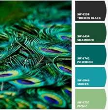 Found 46 paint color chips with a color name of peacock green sorted by year. Pin On Kolory