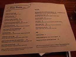 Dinner Menu At Blue Plate In San Francisco Picture Of Blue Plate San Francisco Tripadvisor