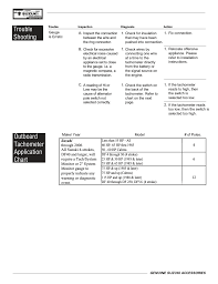Outboard Tachometer Application Chart Trouble Shooting