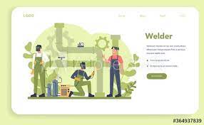 Welder And Welding Service Concept Web Banner Or Landing Page Buy This Stock Vector And Explore Similar Vectors At A Concept Web Web Banner Welding Services