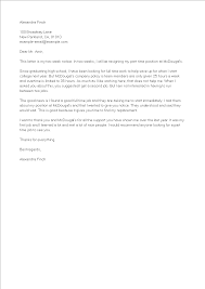 Part Time Work Resignation Letter Templates At Allbusinesstemplates Com