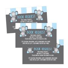 Typically the baby books are inscribed by the guest with a little message and their name. Amazon Com 25 Books For Baby Request Insert Card For Boy Blue Elephant Baby Shower Invitations Or Invites Cute Bring A Book Instead Of A Card Theme For Gender Reveal Party Story