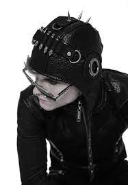 Pilot Cap With Studs And Rivets Punk Goth Style Beanie Etsy In 2020 Punk Rave Aviator Hat Punk