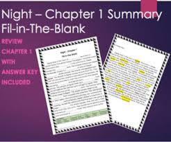 Which of the following was not d. Night By Elie Wiesel Chapter 1 Worksheets Teaching Resources Tpt
