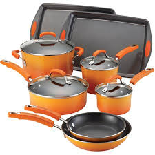 Rachael Ray Hard Enamel 12 Piece Cookware Set With Bakeware Walmart Com Rachael Ray Cookware Set Cookware Set Pots And Pans Sets