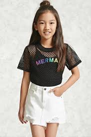 Forever 21 Girls A Woven Denim Skirt Featuring A Five Pocket Construction Distressing And A Frayed He Kids Fashion Clothes Tween Outfits Kids Outfits Girls