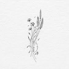 Wild Flower Ink On Drawing Paper Wildflowers Floral Grasshopper Tatts Tattoo Tattooart Tattooartist Tattoo Wheat Tattoo Tattoos Wildflower Tattoo