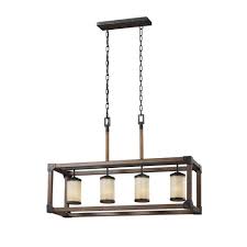 There are 9 home depot lights for sale on etsy, and they. Sea Gull Lighting Dunning 36 In W 4 Light Weathered Gray And Distressed Oak Kitchen Island Light 6613304 846 The Home Depot Sea Gull Lighting Kitchen Island Lighting Island Lighting