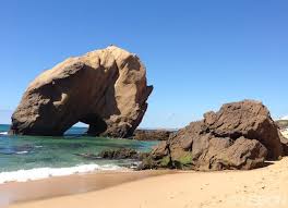 For the actual number of hospitalizations in the past, we use the blue dots. Santa Cruz Beach Near Lisbon Portugal