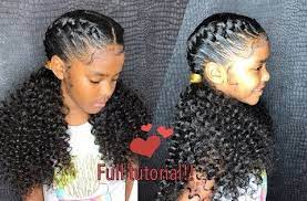 Little Girl Goddess Braids Curly Ponytail Ends Tutorial Video Black Hair Information Kids Goddess Braids Braids With Curls Goddess Braids
