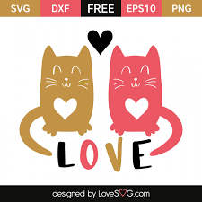 Download Cats In Love Lovesvg Com Valentine Cat Cat Svg Svg