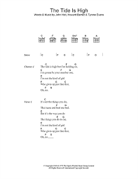 Learn to play guitar by chord / tabs using chord diagrams, transpose the key, watch video lessons and much more. Tide Is High Blondie Lyrics And Chords Gorna Words