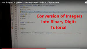 This method is present in every numeric subclass of java primitive data types such as a float, integer, double, short and byte. Java Programming How To Convert Integers Into Binary Digits Tutorial Youtube