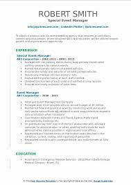 Event Manager Resume Samples | Qwikresume