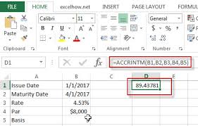 Excel Accrintm Function Free Excel Tutorial
