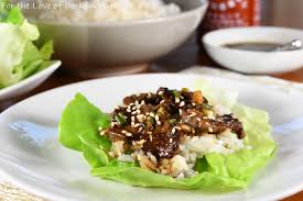 The flat iron steak, marinated and broiled, which was excellent. Korean Beef Lettuce Wraps For The Love Of Cooking