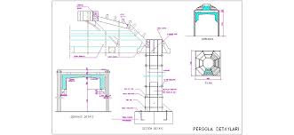 Pergola Detayi Dwg Small House Elevation Design Pergola Small House Elevation